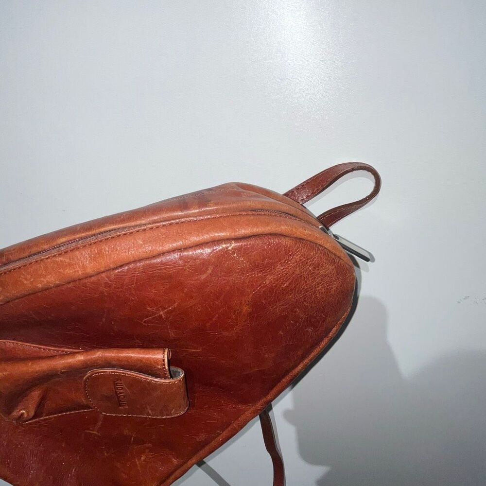 Vintage Bolsos Gomez Women's Brown Leather Pocket Side Zip Mini Backpack Bag - Picture 12 of 12